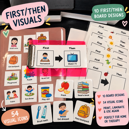 10 printable First Then visual board designs for kids