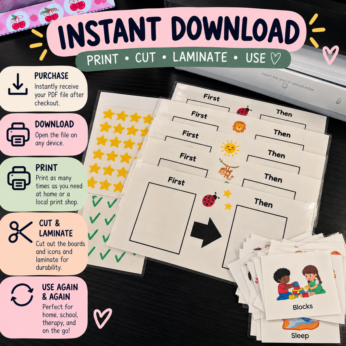 First Then Visual Board for Kids  Visual Support for Routines & Transitions